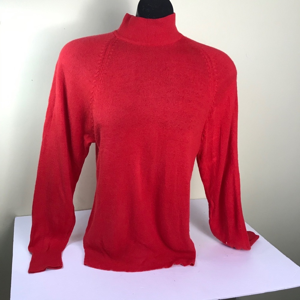 Della Spiga Vintage 90s Cashmere Mock Turtleneck Sweater Cozy Knit Minimalist S